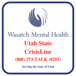 Utah State Crisis Line graphic (800) 273-TALK (8255)