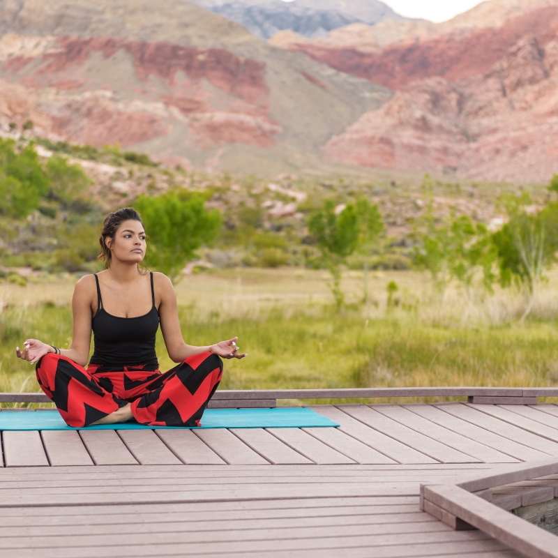 Lady doing yoga pose