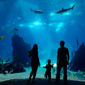 Picture of people at an aquarium